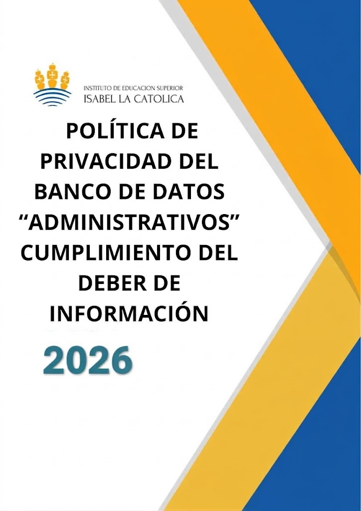Portada de Política de privacidad del banco de datos
