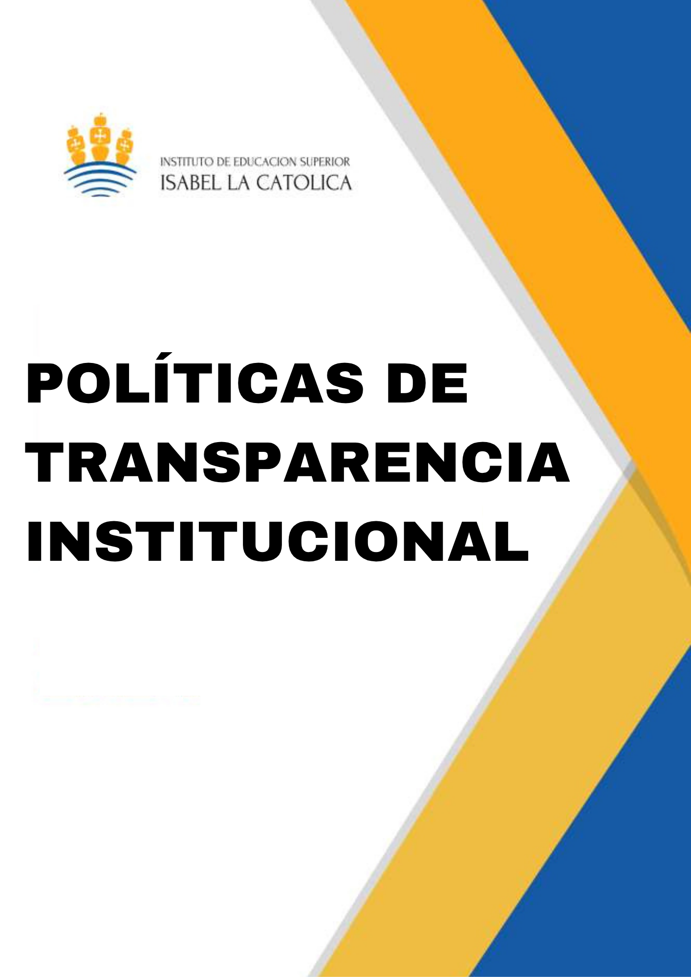 Portada de Políticas de transparencia institucional